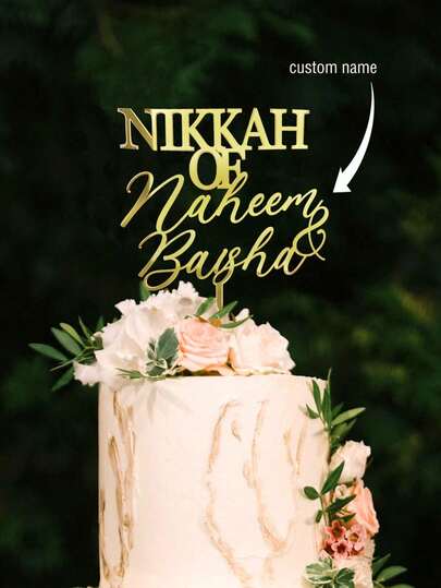 Personalisierter Nikkah-Kuchentopfer, benutzerdefinierter Name Nikkah für Kuchentopfer Nikkah, verschiedene Größen & Farben, multifunktional, verstellbar, langanhaltend, dekorativ, wiederverwendbar, exquisit, niedlich, hochwertig, modern, farbig, gemütlich, stilvoller, individualisierter, personalisierter, einzigartiger, ideales Geschenk für ihn, ideales Geschenk für sie, Freund, Freundin, Vater, Mutter, Familie, Freunde, Sohn, Tochter, Büro, Teeraum, Schule, Zuhause, Zuhause auffrischen, individualisierter Kuchentopfer