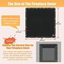 Magnet Fireplace Cover Fireproof Draft Blocker Heat Loss Prevention Blanket Cold Air Blocker Black 36" W X 36" H