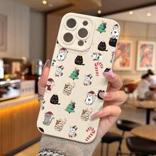 Funda de Teléfono de TPU con Patrón de Árbol de Navidad y Muñeco de Nieve, Pantalla Completa, Ojo de Ángel Negro Creativo, Material Mate a Prueba de Golpes, Protección de Lente, Adecuada para 17/17Air/17ProMax/17Pro/16ProMax/16Pro/16/15/14/13/12 ProMax, Funda de Teléfono de Vacaciones, Funda de Teléfono de Festival, Diseño Creativo, Protección de Alta Calidad, Material Duradero, Funda de Teléfono, Compradores de Vacaciones, Usuarios de Smartphones - Colores mixtos - Ver 2
