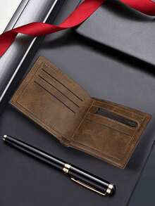 This Personalized Men's Short Solid Color Wallet Is Made Of PU Leather. The Simple Folding PU Wallet Features Multiple Card Slots And Makes It A Perfect Personalized Gift For Brothers, Fathers, And Boyfriends. It's Suitable For Anniversaries, Father's Day, Christmas, And Valentine's Day.