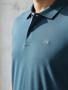 Ogochi Men's Basic Plain Polo Shirt With Logo, No Pocket, Original - Legion Blue - View 8