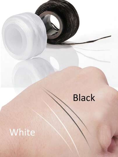 1支装白色/黑色微针纹绣定位线，预涂墨水眉笔线，永久化妆眉毛定位工具，PMU耗材，新款墨水绣线，绣花辅助绘图线，带墨水定位线，Ray Box墨水线盒，绣线带墨水线尺，黑色墨水，白色墨水，墨水线尺，水平绣线Ray Box