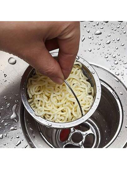 1pc 304 Stainless Steel 2CM High Sink Strainer, Kitchen Sink Drain Filter, Universal Sink Drain Catcher