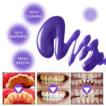 OUHOE Purple And White Toothpaste For Daily Gentle Teeth Care Cleaning And Refreshing Care Teeth Cleanliness And Care Purple Teeth Whitening Toothpaste Remove Plaque Stains Cleaning Oral Hygiene Dental Bleach Tools Fresh Breath Beauty Health - 紫色 - 查看 9