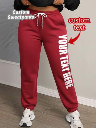 Pantalones de chándal personalizados de talla grande para mujeres - Personaliza tus pantalones de chándal, agrega tu texto, elige tu color y fuente favoritos, personaliza pantalones especiales, pantalones de chándal de felpa de talla grande personalizados con bolsillos y ajuste con cordón, diseña pantalones de chándal personalizados como regalo para tu novia, familia, tú mismo, aniversario, vacaciones, etc. Regalos personalizados, pantalones de chándal de talla grande personalizados, pantalones personalizados, pantalones de chándal de talla grande para mujeres, pantalones