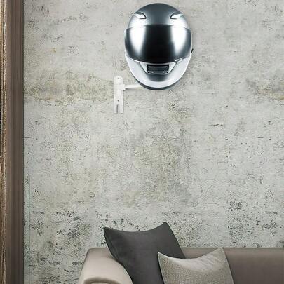 Helmet Rack With 2 Hooks, 180�� Rotation Aluminum Alloy Helmet Holder Wall Mount, Helmet Display Rack For Motorc...