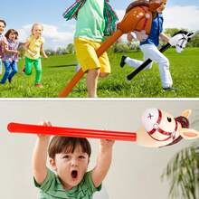 Palo inflable con forma de caballo, accesorio de actividad infantil con caballo inflable en forma de animal, palo inflable en forma de mini caballo rosa, para fiestas y eventos - Multicolor - Ver 3