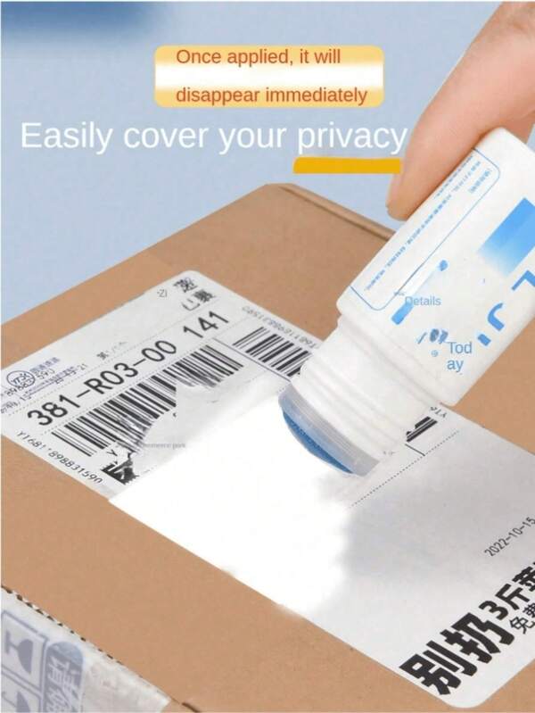 1 pieza Corrector líquido de papel térmico de alta capacidad de 20ml, borrador de información privada, desaparición instantánea, prevención de filtración de información, elemento esencial para la privacidad personal, elemento esencial del hogar, diseño portátil, tapa para evitar fugas