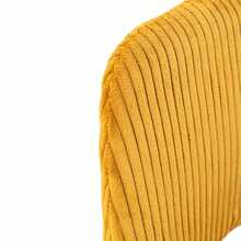 Meubles Cosy Set aus 2 modernen gelben Cord-Schminkstühlen mit Armlehnen – Zusätzliche Hocker mit offener Rückenlehne und Metallbeinen, bequemer Stoffsitz für Schlafzimmer oder Ankleidezimmer - Gelb - Übersicht 5