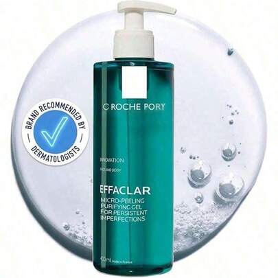 Limpiador facial La Roche Posa Effaclar gel microexfoliante piel mixta a grasa 400ml dermatológico limpieza profunda control sebo poros abierto rutina facial cuidado piel sensible grasa