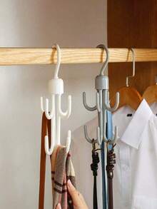 1/2 buc Agățător pentru maieuri, Agățătoare din plastic durabil, Cârlige rotative pentru curea, Concepute pentru agățarea maieurilor, cravatelor, curelelor, genților, curelelor, cârligelor rotative cu patru gheare pentru depozitarea eșarfelor, Cârlig multifuncțional pentru pălării, Cârlige rotative multifuncționale pentru haine, genți, curele, eșarfe, suport pentru depozitarea cravatelor, Accesorii pentru baie - Multicolor - Vizualizare 6