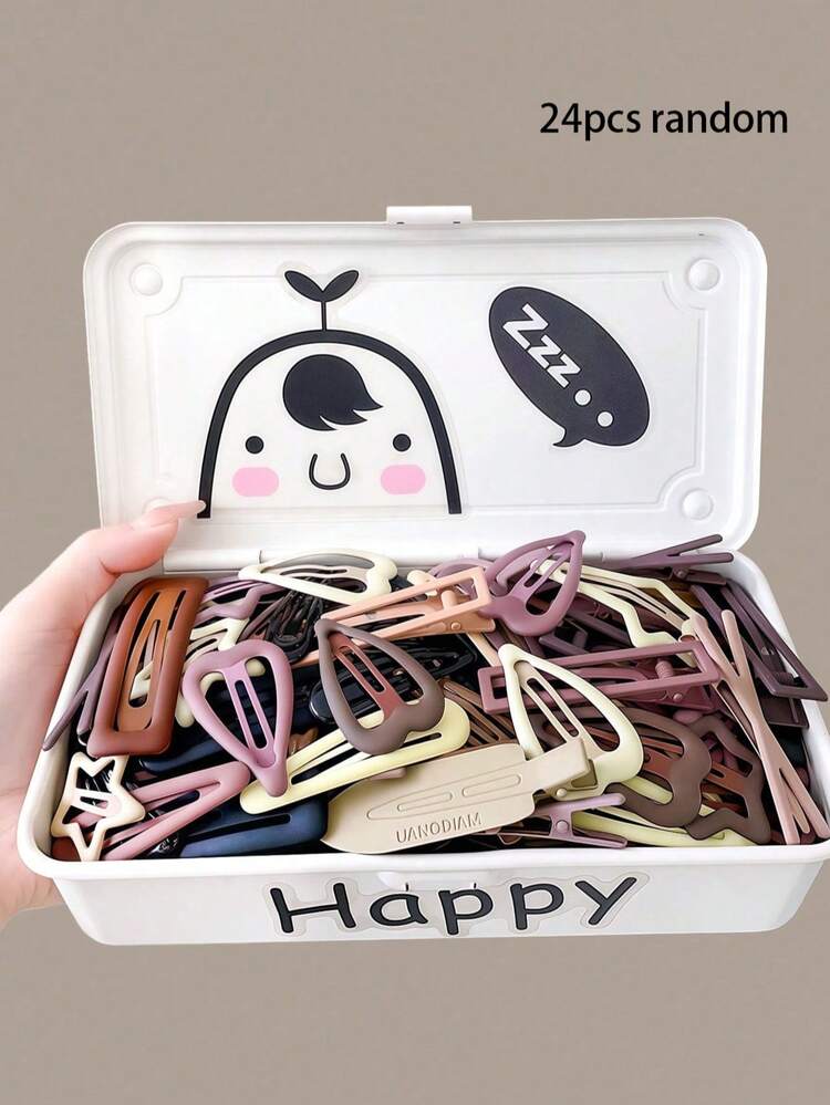 60/36/24/12 piezas/Set Conjunto de pasadores de pelo con tonos de café soñadores, una caja completa de pasadores de pelo con colores de macarrón pastel en rosa suave, amarillo claro y talla grande - Adecuado para niñas y mujeres, dulce y romántico, agregando destellos juguetones a los peinados adolescentes, ¡excelente para el estilo diario y como regalo! - Multicolor - Añade 22