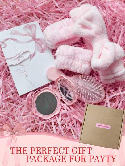 6件套派对礼盒套装，婚礼派对礼品套装，纪念品套装，睡衣派对套装，生日礼物，情人节礼物，派对回礼，宾客礼物，精美礼品，婚礼派对装饰，庆典派对装饰