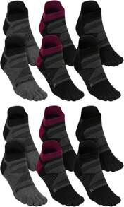 Fourluoo 6 Pairs Women Men Ankle Toe Socks Cotton Warm Crew Toe Separator Socks For Athletic Running - ColorE - 查看 1