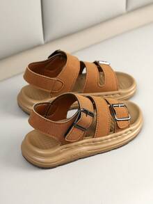 1 Pair Summer New Fashion Princess Style Sandals, Soft Bottom Toddler Kids Beach Sandals - Mustard Yellow - View 1