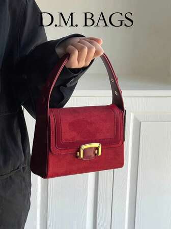 1 adet Yeni Moda Yüksek Kapasiteli Sonbahar/Kış Lüks Zarif Geyik Kadife Mat Eşkenar Dörtgen Desen Donanım Uyumlu Günlük Çok Yönlü Tote Omuz Çantası, Ofis Hanımları, Üniversite Öğrencileri ve Günlük Kullanım İçin Uygundur