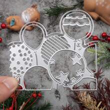 Happy Birthday & Love Stars Balloon Metal Cutting Dies - Silvery Fantasy Theme For DIY Scrapbooking, Card Making & Paper Crafts