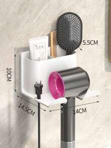 无需钻孔的壁挂式吹风机支架，浴室多功能收纳整理器，吹风机架家居浴室装饰秋季装饰返校