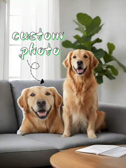 1PC Custom Pet Portrait Pillow – Upload Dog/Cat Photo , Soft Memorial Cushion, Gift For Pet Lovers, Christmas, Birthday, Rainbow-Bridge Tribute, Sofa/Bed/Dorm Decor