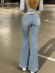 Elegante personalisierte Damen Skinny Jeans mit Schlag, Petite Passform