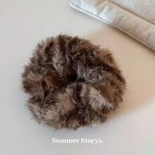 秋冬季毛绒发圈，柔软发绳，高弹力发饰，优雅女士发圈，马尾辫发圈头饰 - 彩色 - 查看 12