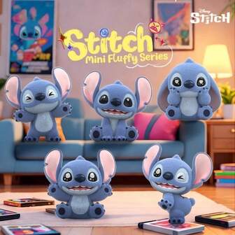  Random One MINISO Stitch Blind Bag, 1 Pack (3 Mini Flocked Figures Inside), 2'' Kawaii Blind Box Collectible Toys, Cute Friendship Gift For Girls Boys Girlfriend