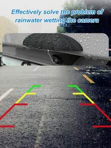 1pc Car Rearview Camera Silicone Rain Shield - Thickened & Widened Triangle Design, Matte Finish, All-Weather Waterproof Accessory, Enhances Visibility In Rainy Weather, Universal Fit Without Installation - Multicolor - View 2