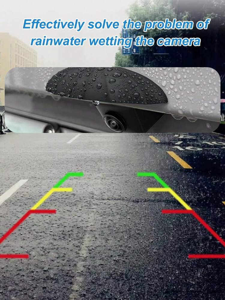 1pc Silicone Rearview Camera Rain Cover - Thickened & Widened, Triangular Design, Frosted Surface, All-Weather Waterproof Accessory, Enhances Visibility In Rain, Universal Fit, No Installation Required - Multicolor - View 2