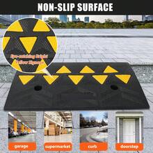 Rubber Threshold Ramp, Heavy Duty Threshold Ramps, Rubber Driveway Ramps With Cable Cover, Car Driveway Curb Ramp For Wheelchairs Cars Vehicles Loading Dock Garage Sidewalk - 48L X 33W X 10.5H Centimeters - View 5