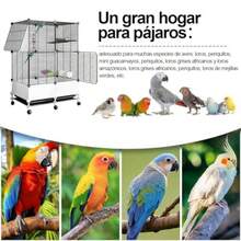 OCEBEEC Jaulas Grandes para Pájaros Metal Jaula De Pájaros Móvil Jaula De Loro Aves Jaula De Canarios Juego de 6 carillones de Viento - como en la foto - Ver 5
