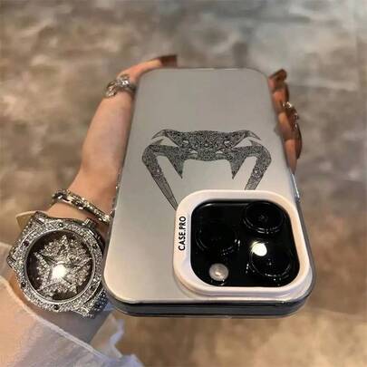 Funda de Teléfono con Logo Fashion-V-venumS Compatible con  17 16 15 14 13 12 11 Plus Pro Max Multicolor Aurora Láser a Prueba de Golpes Funda, Compatible con funda de  17, funda de  17 Pro, funda de  17 Pro Max