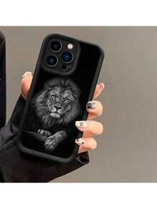 Estuche de Teléfono con Tema de Animales Elegante para Varios Modelos, Incluyendo 7, 8, X, XS, XR, 11, 12, 13, MINI, 14, 15, 16, PLUS, PRO y MAX, con Material TPU a Prueba de Golpes y Cubierta Suave Funda para smartphone con diseños variados - Negro - Ver 2