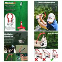 Training Wrist Hinge Swing Training Aid Swing Correcting Trainer Golfers Beginners Arm Elbow Posture Teaching Accessory Club Practice - Đỏ - Xem 2