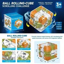 3D Ball Maze Cube Puzzle - Educational Logic Cube For Kids, Parent-Child Battle Game, Stress Relief Toy For Logical Thinking Training - Màu xanh lam - Xem 3