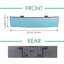 11.81 Inch Panoramic Convex Rearview Mirror - For Car, SUV And Truck Use, Clip On Wide-Angle, Reducing Blind Spots - Black - View 5