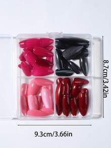 96pcs/Box(4mixed)Y2K Aesthetic Blood-Red Crystal Cat Eye Press On Nails Almond Nail Perfect Fit Acrylic False Nails ,With Storage Box Contain 1pc Jelly Glue And 1pc Nail File,Red Cat Eye Nails For Woman & Girl Daily Wear Rave Party Use