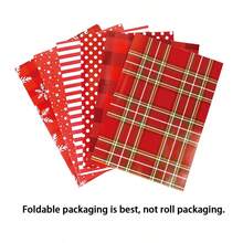 (Folded Packaging, Not Rolls)6-Pack Premium Christmas Wrapping Paper - Snowflake & Red Plaid Patterns For Holiday Gifts, Perfect Christmas Choice - Multicolor - View 8