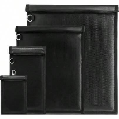 4 Pack Faraday Bag For Keys Fireproof Waterproof RFID Signal Blocking Pouch For Documents Tablets Phones And Car Keys