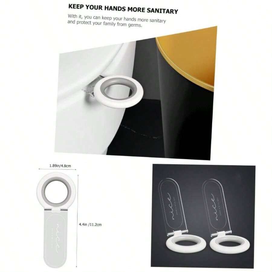 2piezas Elevador De Manija De Tapa De Inodoro Resistente De Para Baos - Colores surtidos - Ver 1