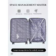 单个ABS材质男女旅行箱多色多尺寸行李箱拉杆箱登机密码箱 - 黑色 - 查看 7