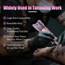 Tattoo Pen Machine Cover Grip Tape Wrap - 200Pcs Tattoo Pen Covers And 4Pcs Tattoo Grip Wrap Combination Grip Tattoo Machine Covers Tattoo Tape Wrap Tattoo Supplies - Multicolor - View 6