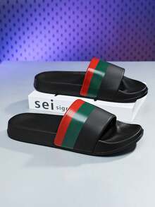 Plus Size 23# Men's Summer Slippers, Size 36-48, Outdoor Comfortable Casual Shoes, Lightweight Non-Slip House Slippers, Wear-Resistant Breathable Men's Sandals, Outdoor & Daily Wear (Asymmetric Pattern). The Soles Of These Slippers Are Made Of EVA Material. Do Not Expose To Direct Sunlight For A Long Time, Otherwise The Shoes Will Shrink. - 1978 Black - View 5