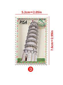 1pc 3D City Landscape Embossed Magnetic Fridge Sticker, Creative 3D Italy Travel Souvenir Magnetic Sticker, Creative Gift Souvenir Home Decor Craft Festival Gift Magnet - Multicolor - View 14