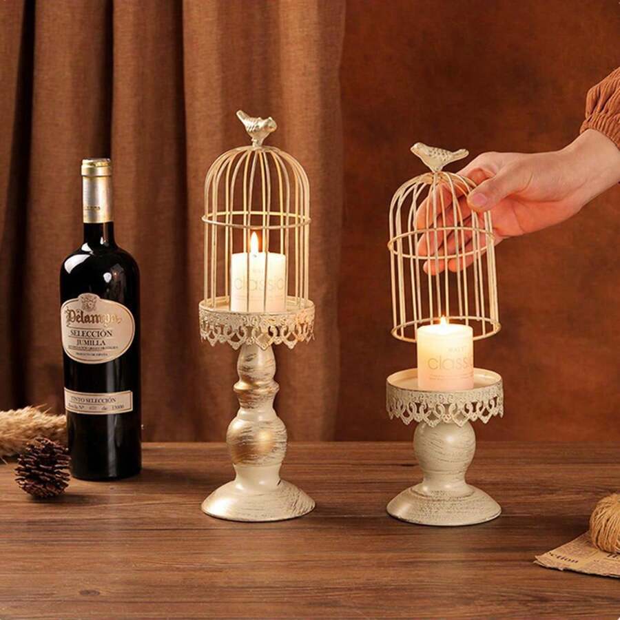 1pc Birdcage Candle Holder Decorative Bird Cages For Weddings Vintage ...