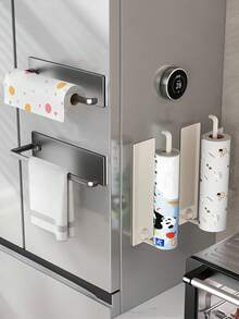1/2pcs Kitchen Paper Towel Holder, Magnetic Fridge Side Mount Roll Dispenser, Spice Rack, Cling Wrap Organizer, Durable Plastic Material, Ideal Gift For Modern And Minimalist Homes Kitchen Items Kitchen Accessories Kitchen Tools - Multicolor - View 1
