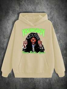 Christmas Winter Men's 450g Heavyweight Hoodie |   Hip-Hop Rap Street Style |   Graphic Of YoungBoy Never Broke Again |   Vintage Apparel, Loose Fit |   Autumn/Winter Pullover With Pocket |   Ideal Gift For Friends Or Family MembersLoose And Comfortablechristmas Gifts - Màu be - Xem 11