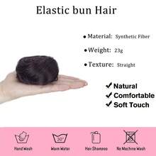 1pc/2pcs Straight Synthetic Hair Bun Scrunchie Hair Piece - Thick Updo Ponytail Extensions, Suitable For Women, Secure Wear, Versatile Styling, Suitable For Weddings, Parties And Daily Wear - Multicolor - View 6