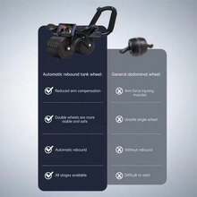 2025 New Abdominal Roller With Timer And Knee Pad - Automatic Rebound Abdominal Exercise Equipment, With Elbow Support, Non Slip Pedal, Ergonomic Design, Used For Core Strength Training, Home Gym And Body Relaxation - Unisex, Sports Accessories, Fashionable Sports Equipment, Sturdy Structure, Fitness Enthusiasts, Compact Design, Durable Materials, Male And Female - 黑色 - 查看 9