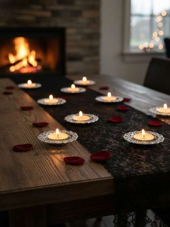 1 set nordisk vintage romantisk ljusstake, rund metall ljusstakebricka, lämplig för bordsdekoration, bröllopsfest, familjesammankomstdekoration, matbordsmiddag med levande ljus, modern heminredning, matbordssoffbord vardagsrumsbordsdekoration