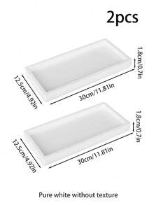 11.8*4.9 Inch Rectangular Silicone Cosmetic Tray, Bathroom Storage Tray, Jewelry Tray, Kitchen Soap Dish Holder, Countertop Storage Tray. Suitable For Holding Cosmetics, Perfumes, Jewelry, Candles, Etc., And Can Also Be Used As A Coffee Table Decorative Tray. Suitable For Vacation Beaches, Bathrooms, Bedrooms, Etc. Large Capacity. - 彩色 - 查看 12